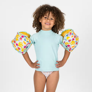 TISWIM Justerbart Svømmebælte med Armvinger 15-30 kg – Blå/Gul/Beige