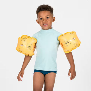TISWIM Justerbart Svømmebælte med Armvinger 15-30 kg – Blå/Gul/Beige