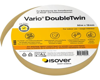 Isover Double Twin dobbeltklæbende dampspærretape – 19 mm × 50 m
