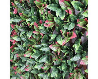 Kunstig hæk / hegnsskjuler 100x200 cm – Photinia blade – Grøn – Privatlivsskærm