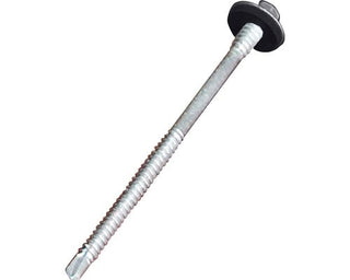 PRECIT skrue med skive 5,5/6,3x110 mm – RAL 9006 – 50 stk