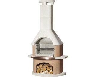 Buschbeck San Remo Havegrill – Kulgrill i Beton | 54 x 34 cm Grillflade | Hvid/Terracotta