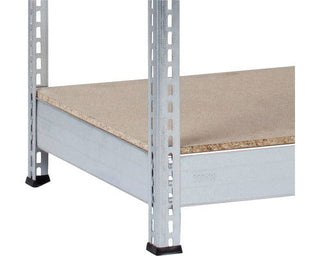 Schulte stålreol med 5 træhylder – 200 x 100 x 50 cm, max. 300 kg pr. hylde, hurtig montering