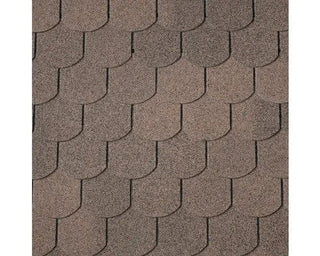 Bituminøs Shingles Tagpap, IKO, Halvrund, 3 m²/pakke, 21 stk, Brun