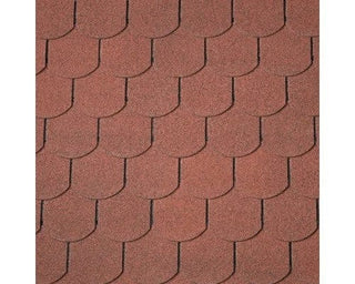 Bituminøs Shingles Tagpap, IKO, Halvrund, 3 m²/pakke, 21 stk, Rød