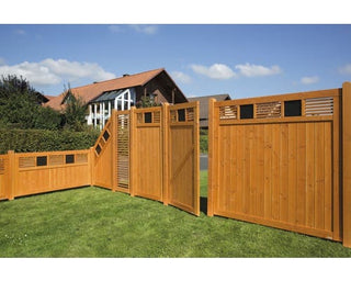 Konsta Latina hegnelement venstre 90 × 180/90 cm – douglasgran, kirsebærfarvet