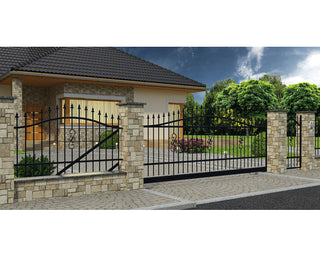 Polbram Bora Hegnpanel 100–120x200 cm – Sort Stål