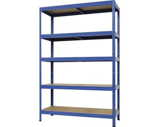 Kovona Futur Plus stålreol – 5 MDF-hylder, 180 x 120 x 60 cm, 250 kg pr. hylde, blå, klikmontering