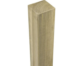 Hegnsstolpe træ 7x7x185 cm – Trykimprægneret fyr – Firkantet – Til hegn