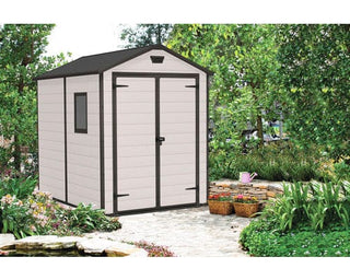 Keter Manor 6x8 Redskabsskur – 185,8 x 236,8 cm – Beige/Brun