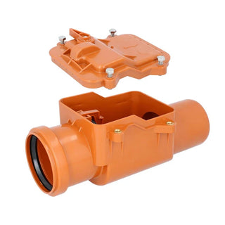 PVC kontraventil DN125 med pakning – Ø125 mm, orange