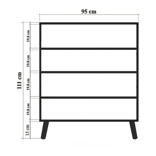 Skab Multilux 95 x 111 cm – Hvid/Multifarvet