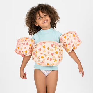 TISWIM Justerbart Svømmebælte med Armvinger 15-30 kg – Blå/Gul/Beige