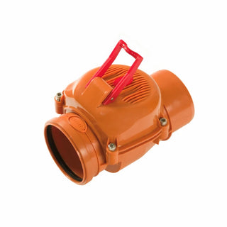 PVC kontraventil DN110 med lås – Ø110 mm, orange