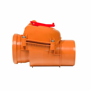 PVC kontraventil DN110 med lås – Ø110 mm, orange