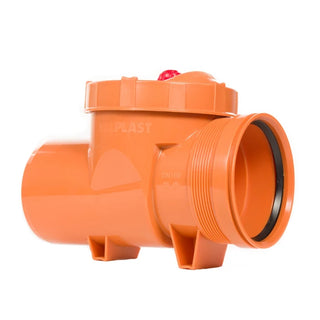 PVC kontraventil DN160 med pakning – Ø160 mm, orange