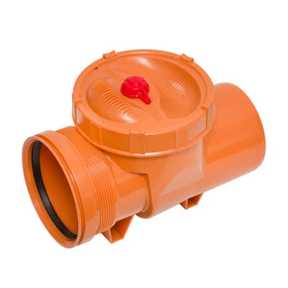 PVC kontraventil DN160 med pakning – Ø160 mm, orange