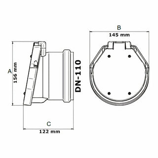 Klapventil til kloak (PVC) med tætningsring – Ø110 mm (orange)