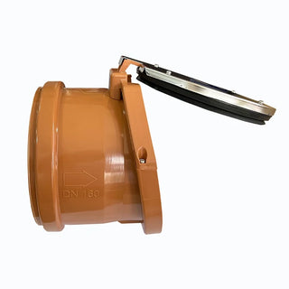 Klapventil til kloak (PVC) med tætningsring – Ø160 mm (orange)