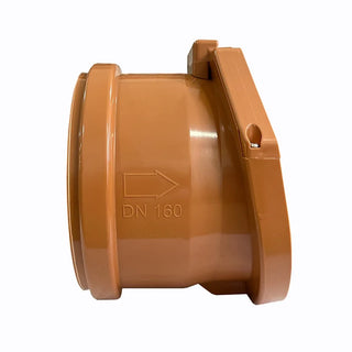Klapventil til kloak (PVC) med tætningsring – Ø160 mm (orange)