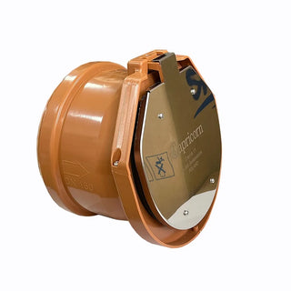 Klapventil til kloak (PVC) med tætningsring – Ø160 mm (orange)