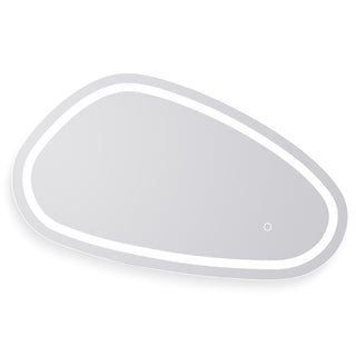 Badeværelsesspejl med LED Kadda H-3011, 80 × 45 cm, touchbetjening, asymmetrisk