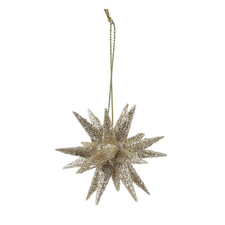 Juledekoration – Stjerner, guld, plast, 8 cm, sæt med 6 stk.
