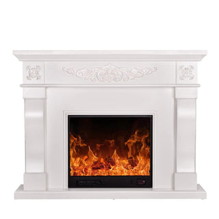 Dekorativ elektrisk pejs, Fritstående, Art Flame, Torino Mini, Hvid, I MDF, Timer, Justerbar, Fjernbetjening, 1,5 kW, 1000x800x330 mm