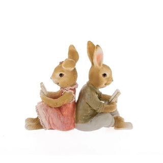 Påskehare par figur, 11x4x10 cm