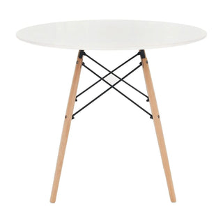 Rundt spisebord, Hvid, 60x74 cm