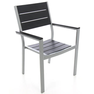 Havestol i metal og plastik Kansas, Sort