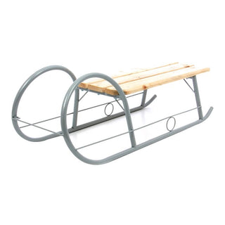 Klassisk Børneslæde – træ og metal, 94,5 x 39 cm, robust og vinterklar