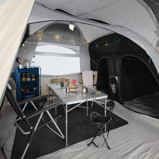 Oppusteligt campingtelt til 8 personer med 4 soverum, Fresh & Black, Air Seconds 8.4