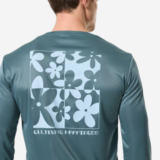 UV-beskyttende bluse UPF50+, UV>95% blomsterprint B