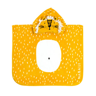 Badeponcho i bomuld med løveprint baby/børn