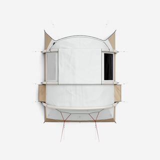 Oppusteligt campingtelt til 6 personer med 3 kabiner, Fresh & Black, Air Seconds 6.3
