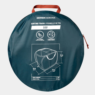 Affaldssorteringskurv til camping 3 rum 80L
