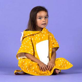 Badeponcho i bomuld med løveprint baby/børn