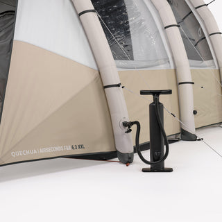 Oppusteligt campingtelt til 6 personer med 3 kabiner, Fresh & Black, Air Seconds 6.3 XXL