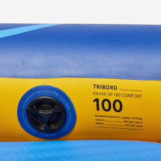 Oppustelig kajak/kano til ture 1-2 personer Tribord 100 Comfort