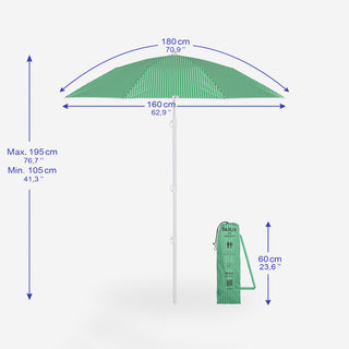 UV-beskyttende strandparasol kompakt 2 personer PARUV