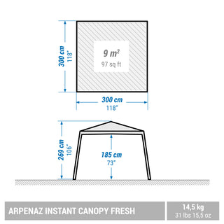 Camping-pavillon Arpenaz Fresh Instant Canopy 8 personer