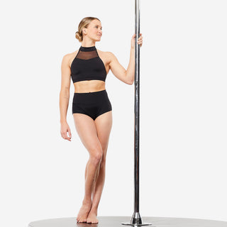 Fitness sports-bh til poledance med åben ryg i dobbelt materiale Dame