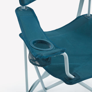 Campingstol med armlæn, sammenklappelig og behagelig