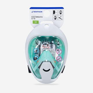 Easybreath snorkelmaske XS/børn (6-10 år) med etui, røgfarvet glas