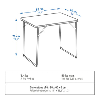 Foldbart campingbord 2-4 personer