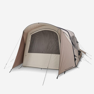 Oppusteligt campingtelt til 4 personer med 2 kabiner, Air Seconds 4.2 Polybomuld