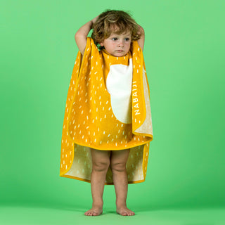 Badeponcho i bomuld med løveprint baby/børn