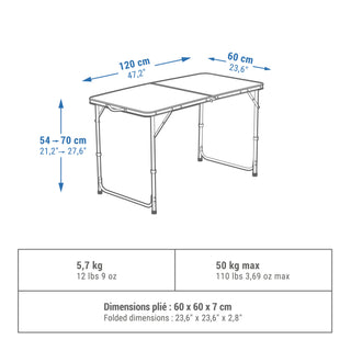 Foldbart campingbord 4-6 personer