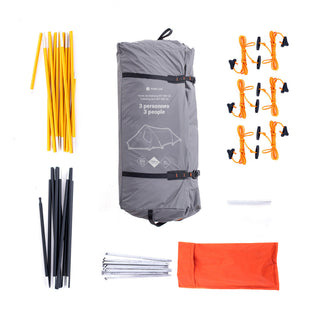 Tunneltelt til trekking 3 personer, MT900 Ultralight